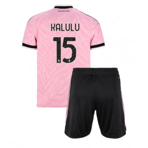 Juventus Pierre Kalulu #15 Replika Bortatröja Barn 2026-27 Kortärmad (+ Korta byxor)